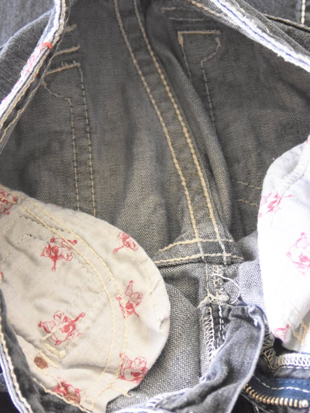 Vtg True Religion Joey Big T Flare Jeans Women's 27 MADE IN USA Y2K Twisted Seam - Picture 10 of 11